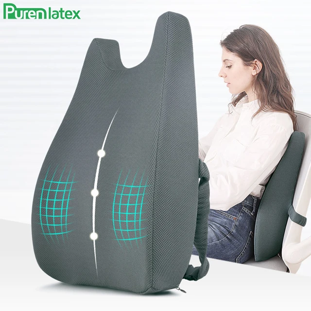 Memory Foam Lumbar Support Pillow Ergonomic Line Lumbar Pillow Low Back  Pain Relief For Car Seat Office Chair - AliExpress