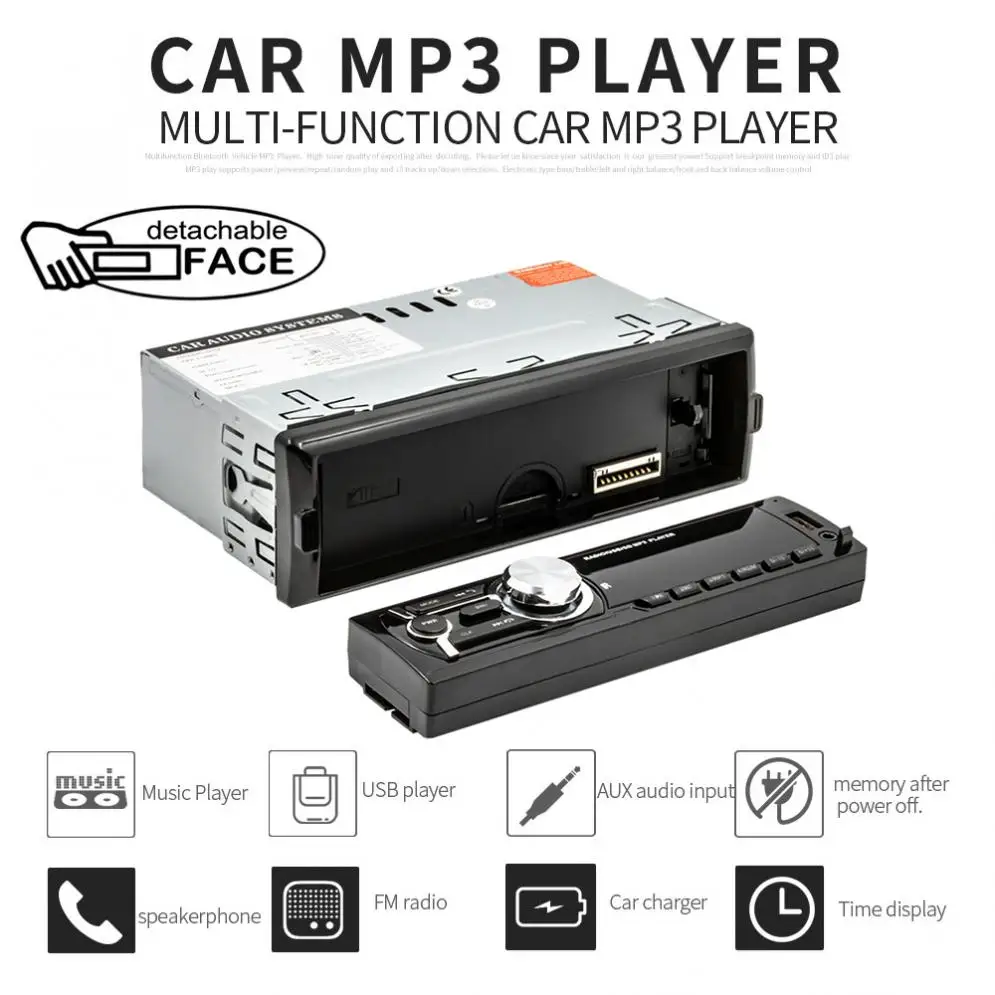 12 V Универсальный 1 Din Bluetooth автомобильный Радио мультимедийный плеер с передней