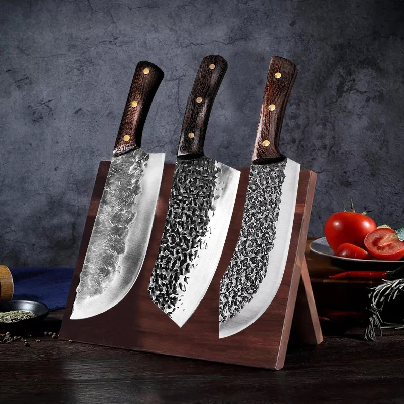 Chopping Kitchen Cleaver Knife Sharp Tiger Pattern Stainless Steel Knives  Chicken Duck Fish Slaughter Slicer Chopper