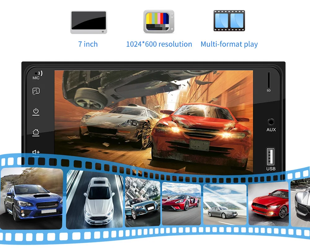 2 Din автомобильный радиоприемник TF Bluetooth мультимедийный плеер для Toyota Corolla 7 ''Авторадио Mirrorlink аудио стерео