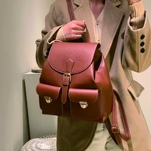 

Simple Fashion Women PU Backpack Classic Women's Leather Backpacks Large Capacity Travel Rucksack New Ladies Anti Theft Mochila