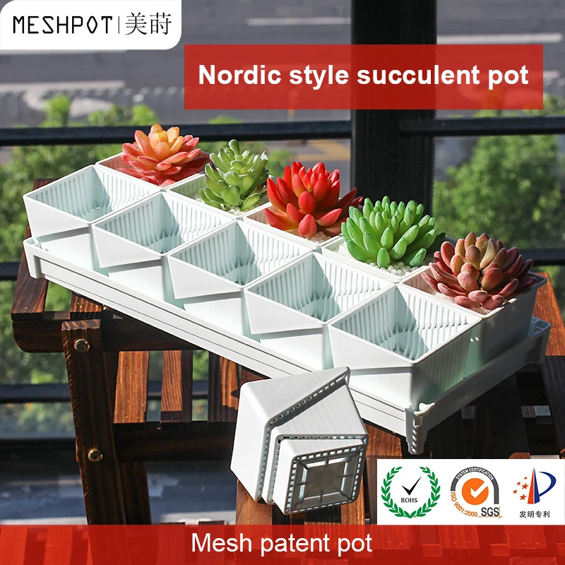 

Meshpot Succulents Pots Pack Plastic Flower Pot Plants Container Seedlings Nursery Supplies Home Decoration Nordic Style Planter