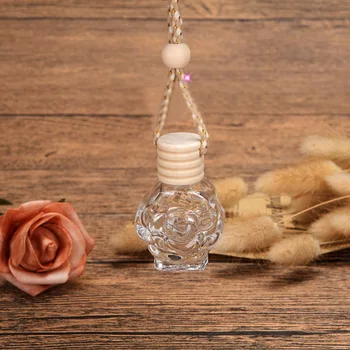 

12ml Aromatherapy Pendant Empty Glass Bottle Essential Oils Air Freshener Automatically Volatile Car Perfume Bottle DW