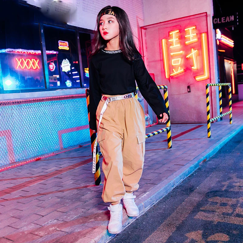 Костюм джазовый детский в стиле хип хоп Модный комбинезон брюки уличная