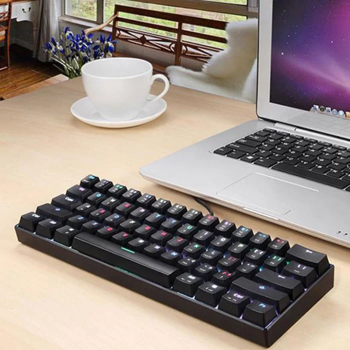 RGB Backlight Mechanical Keyboard CK61 with Box Switch Gaming Keyboard Quick Response Speed GT66