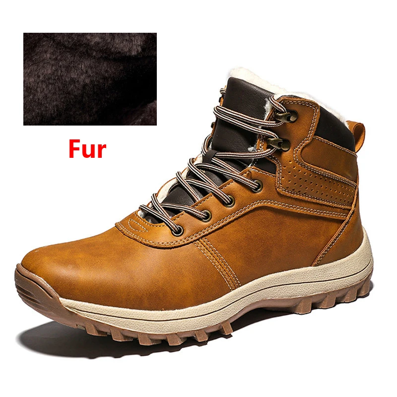 02 Fur Light Brown OZERSK/; сезон осень; популярные мужские ботинки; нескользящая повседневная обувь из натуральной кожи; высококачественные зимние ботильоны; мужские зимние ботинки - Цвет: 02 Fur Light Brown
