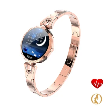 

AK15 Women Smart Watch Fashion Round HD Screen Health Wristband Waterproof 9 Sport Modes Smart Health Bracelet Gift for Girl