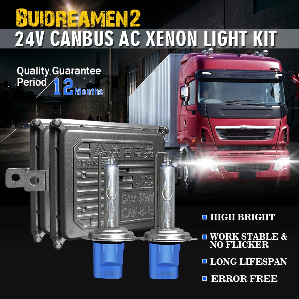 Buildreamen2 автомобильный тормозной фонарь для грузовика RV фара 24 В 10000лм Canbus AC Набор ксеноновых ламп для Scania Volvo мужчина Mercedes Renault Mack