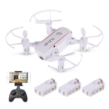 

Linxtech Mini RC Drone with Camera IN1601 2.4G 720P Wifi FPV Foldable Altitude Hold Quadcopter RC Helicopter Toys 3 Batteries