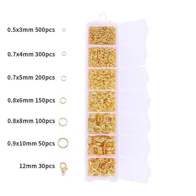 Findings Tools Set 3-10mm Open Jump Rings Split Rings & Lobster Clasp For DIY Jewelry Making Supplies Kit