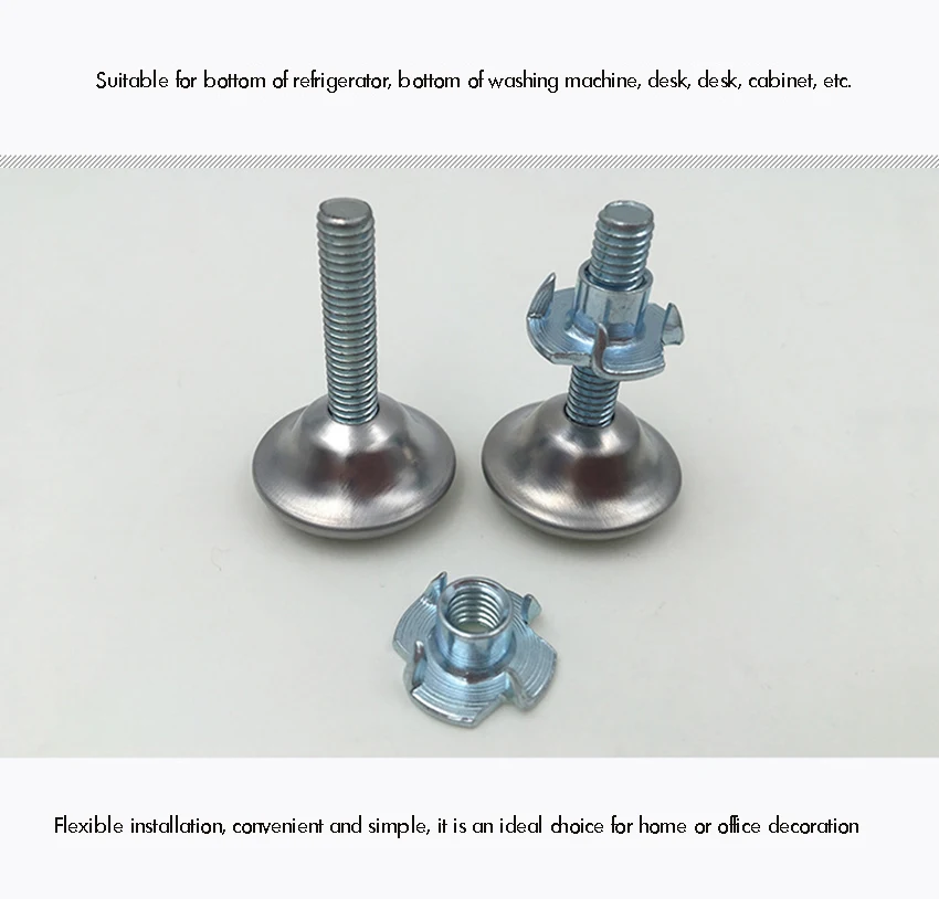 4PCS/Lot Heavy Duty Furniture Levelers Adjustable Furniture Legs Levelers, Leveling Feet for Tables Chair Cabinet Sofa, M6 Nut