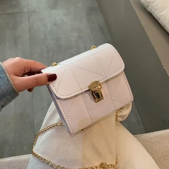 

Net red texture bag female 2020 new Korean version of the wild one-shoulder messenger fashion diamond chain small square bag