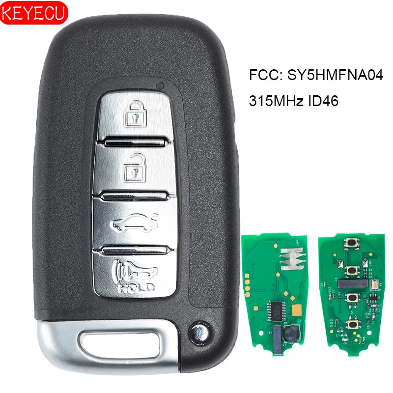 Keyecu Smart Prox ключ 4 кнопки 315 МГц ID46 чип для hyundai Equus Sonata Genesis 2009- FCCID: SY5HMFNA04