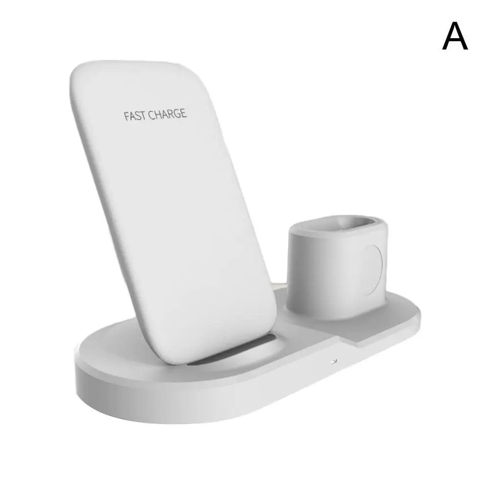Беспроводной Зарядное устройство подставка для iPhone AirPods, док-станция для зарядки Зарядное устройство для серии 4/3/2/1 iPhone X 8 XS - Цвет: white
