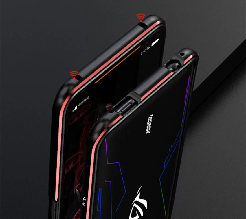 Comprar Para ASUS ROG 2 ROG2 caso de Marco de Metal de doble Color de parachoques de aluminio protege la cubierta para el ASUS ROG teléfono II