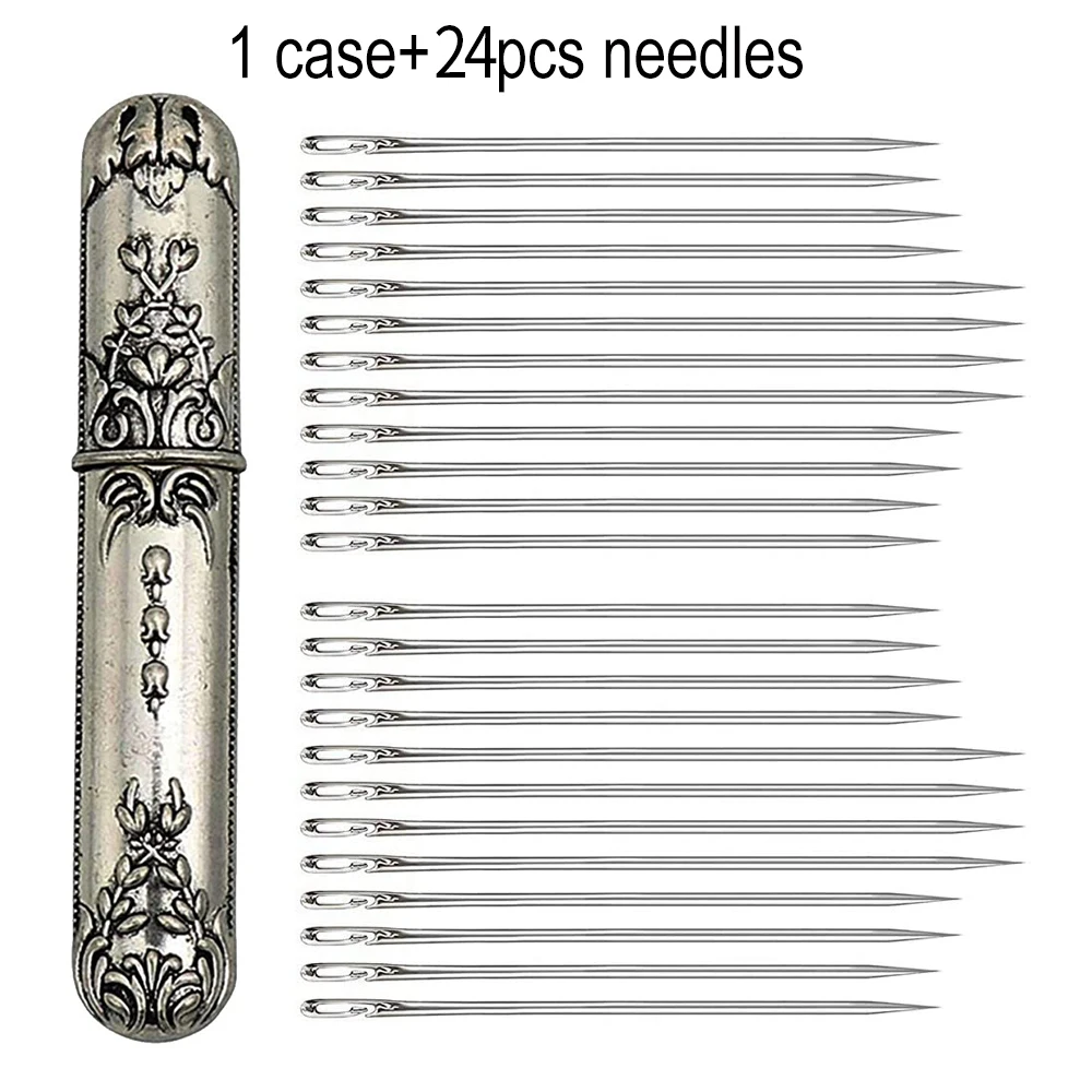 EMBROIDERY STITCHING PINS Sewing Needles Case Self Threading