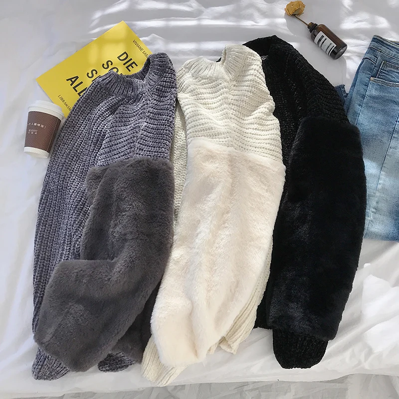 Winter Sweater Men Warm Fashion Solid Color Casual O-neck Knit Sweter Man Clothes Streetwear Loose Long-sleeved Pullover Men Winter Sweater Men Warm Fashion Solid Color Casual O-neck Knit Sweter Man Clothes Streetwear Loose Long-sleeved Pullover Men