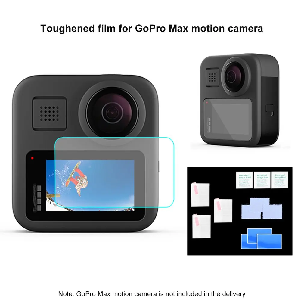 2 компл. Закаленное стекло протектор экрана для Gopro Max Спорт Защита для экрана камеры пленка закаленное стекло камера аксессуары