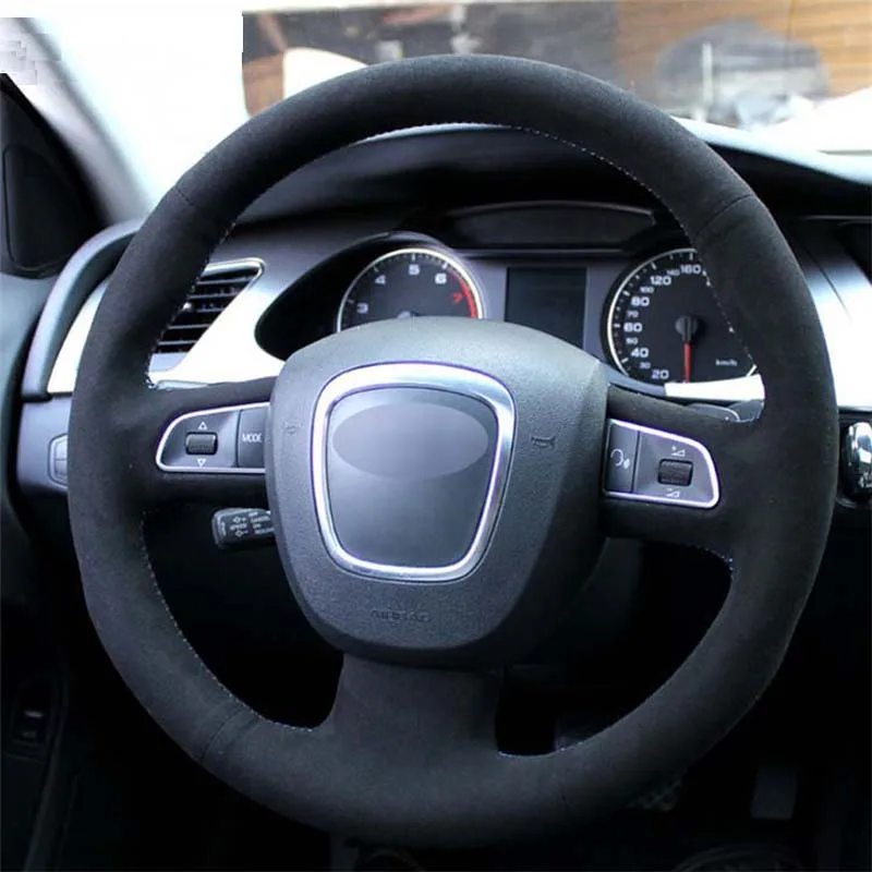 APPDEE черная искусственная кожа крышка рулевого колеса для Audi A3(8 P) 2008-2013 A4(B8) 2008-2010 A5 2008-2010 A6(C6) 2007-2011