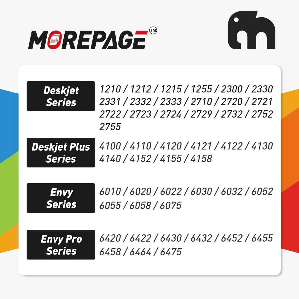 Morepage 305XL tint Patron Kicserélés számára Lóerő 305XL Lóerő 305 HP305  deskjet 1210 2710 2720 4110 4120 4130 Irigység 6010 6030 6420