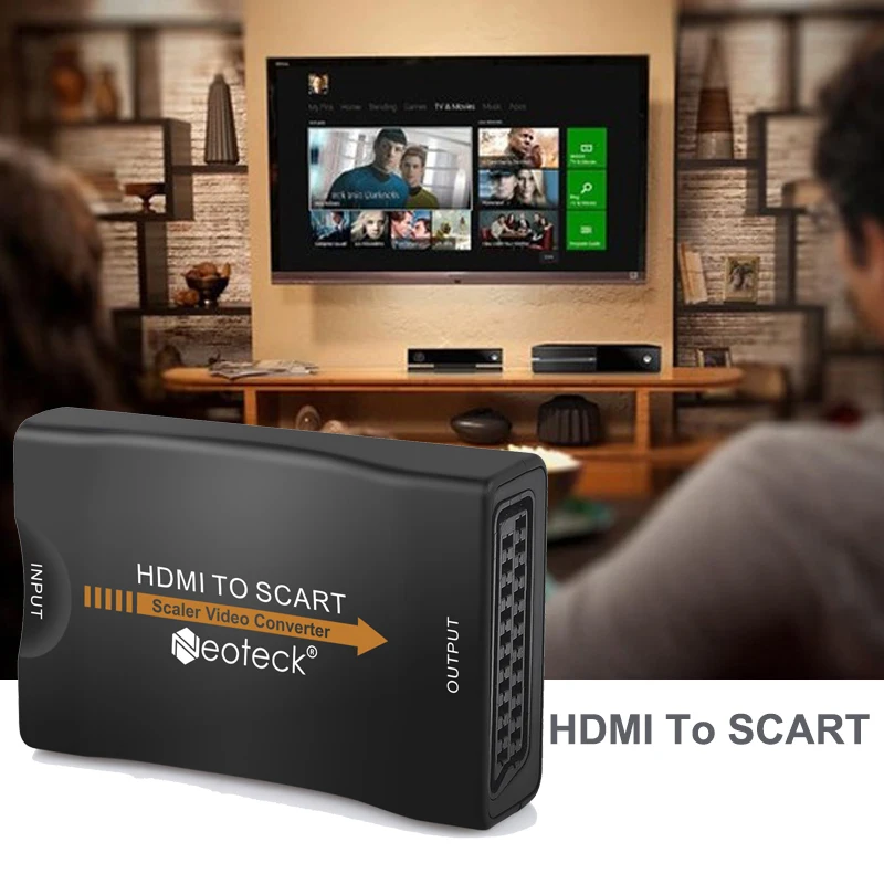 ESYNiC 1080p HDMI a Scart Audio Video Converter Adattatore Scart Per SKY HD Blu Ray DVD Supporto NT