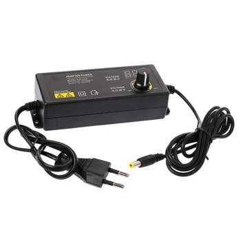 

60W 3-24V Adjustable Adapter With Display Sn Of Voltage Dc 5.5X2.1/2.5Mm Eu Plug