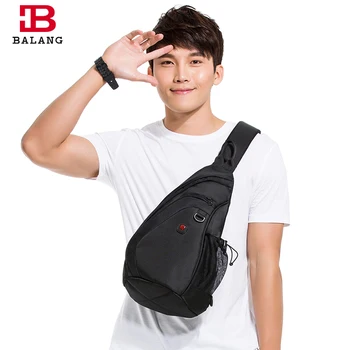 

BALANG Messenger Shoulder Bag Male Functional Multilayer Large Capacity Chest Pack for Men Casual Shoulder Sports Bag Men Nylon