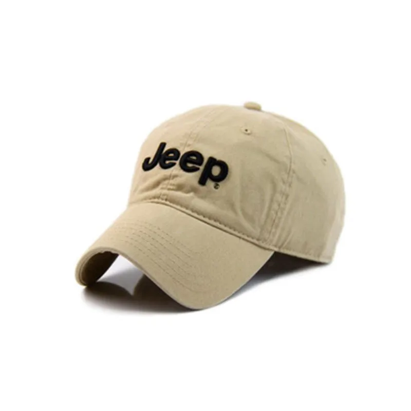 

Jeep Embroidered Logo Solid Color Adjustable Baseball Caps for Men and Women