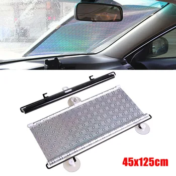 

Anti-UV Sun Visor Silver PVC 45*125cm Universal Accessories Retractable
