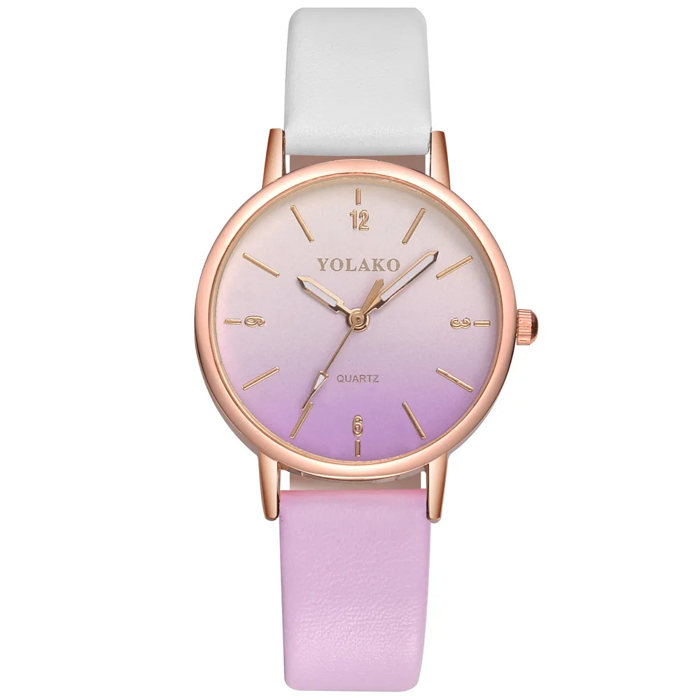 

Hot Sales New Products-Style WOMEN'S Belt Quartz Watch Simple Fashion Gradient Color Surface Women's Casual Watch