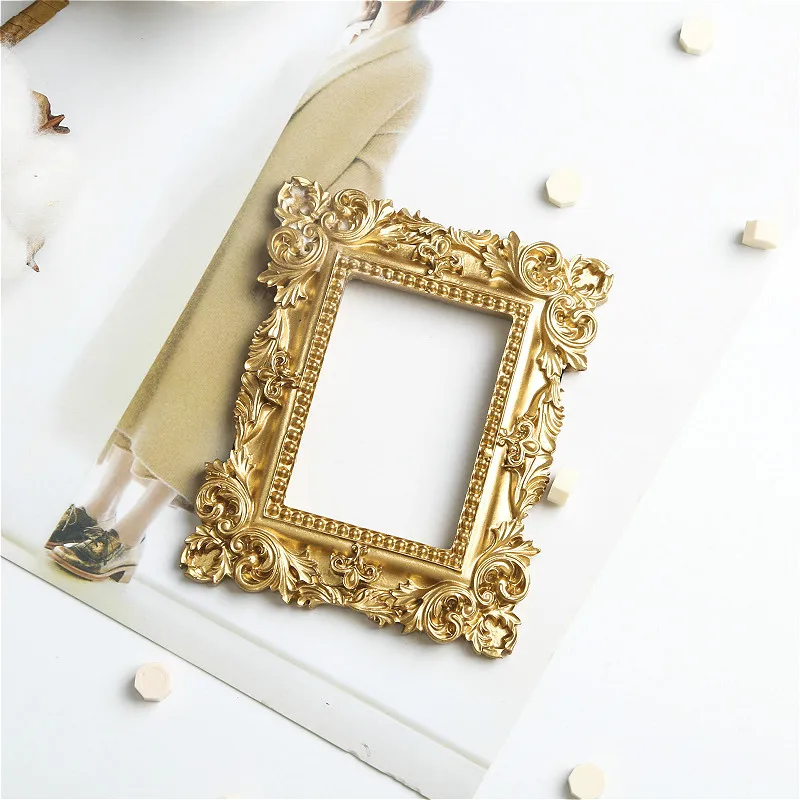 Retro Gold Photo Frame - Home Decor, Photography Props, MINI Wedding Picture Frame, Gifts, Desk Decoration, Ornament image 3