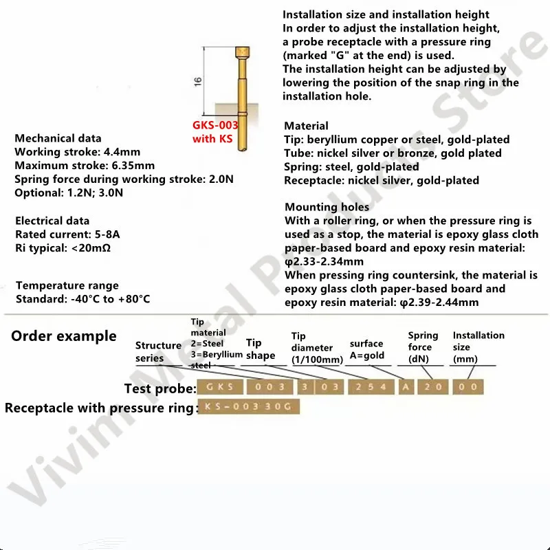 ドイツオリジナルingunプローブGKS-003 206 254 3000/GKS-003