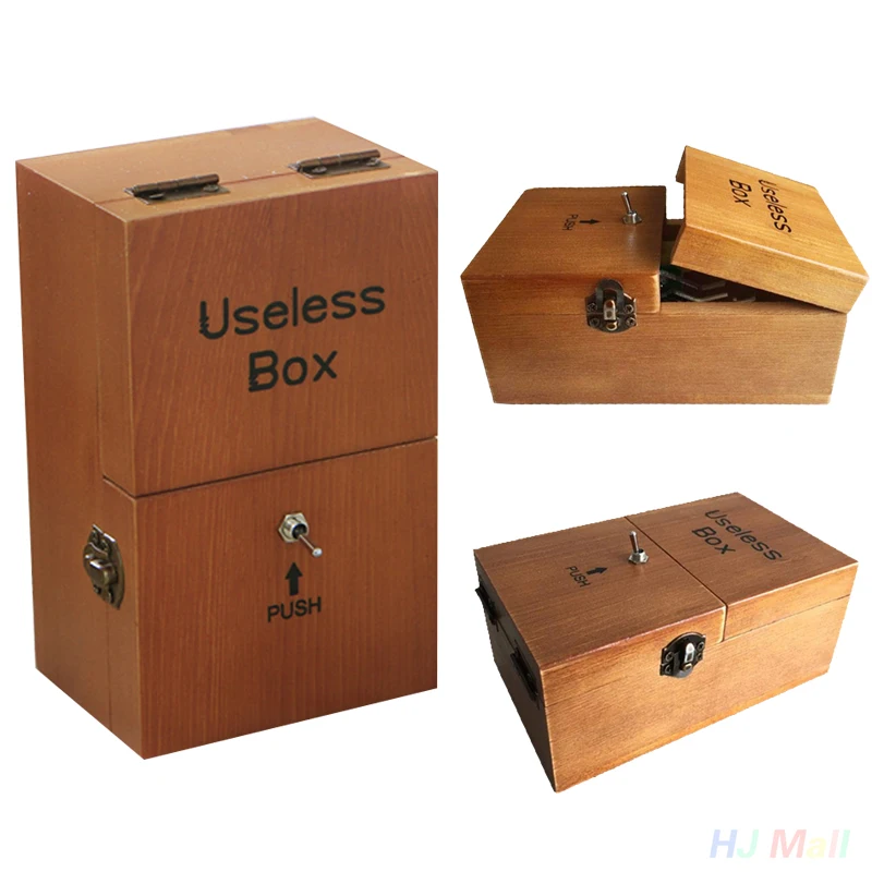 Wooden Electronic Useless Box Leave Me Alone Funny Gift For Kids Interactive Toy 