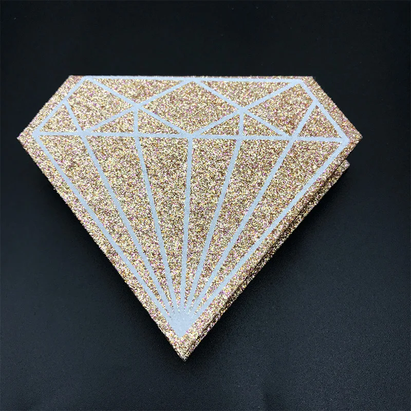glitter gold 50PC Упаковка Чехол Mikiwi 30/50 шт. только упаковка ромбовидной формы голографическая чехол с подносом частная этикетка логотип упаковочная коробка - Цвет: glitter gold 50PC