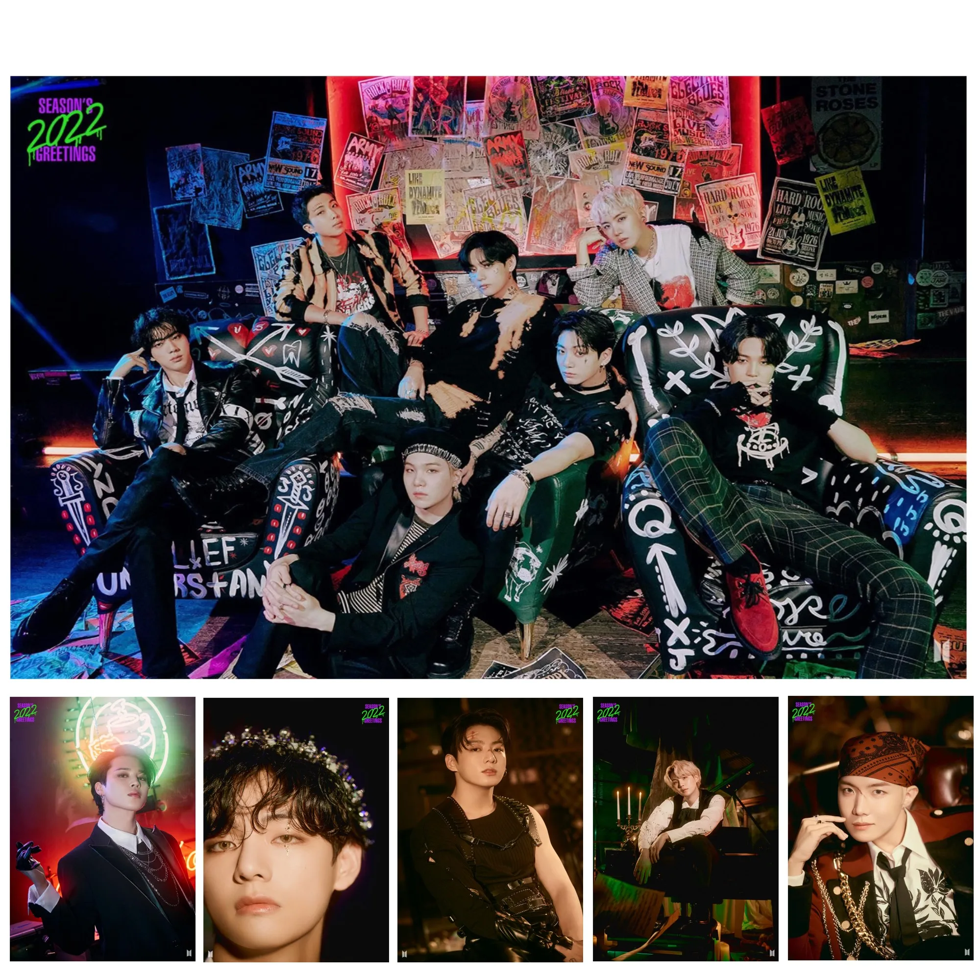Альбом KPOP Bangtan Boys 2022 постер с пожеланиями по мотивам сериала фотокарточка