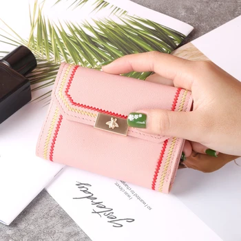 

Slim Mini Wallet Female 2020 New Lady Short Solid Women Wallets Money Bag Hasp PU Leather Small Coin Purse Card Hold Girl Gift