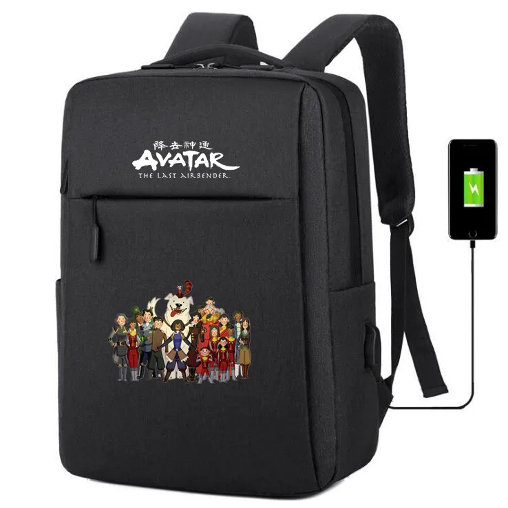 

Avatar The Last Airbender canvas Backpack usb charging School Bags Aang Appa shoulder bag Laptop travel bag rucksack