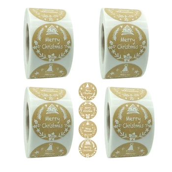 

Christmas Ornaments Sticker 4 Roll 500PCS Per Roll Very Suitable for Christmas Themed Scrapbooks and Decorations