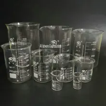 1 шт. 5 мл до 3000 мл Прозрачный Градуированный стеклянный лабораторный стакан, мерный стакан, объемная стеклянная посуда, химический эксперимент, инструмент