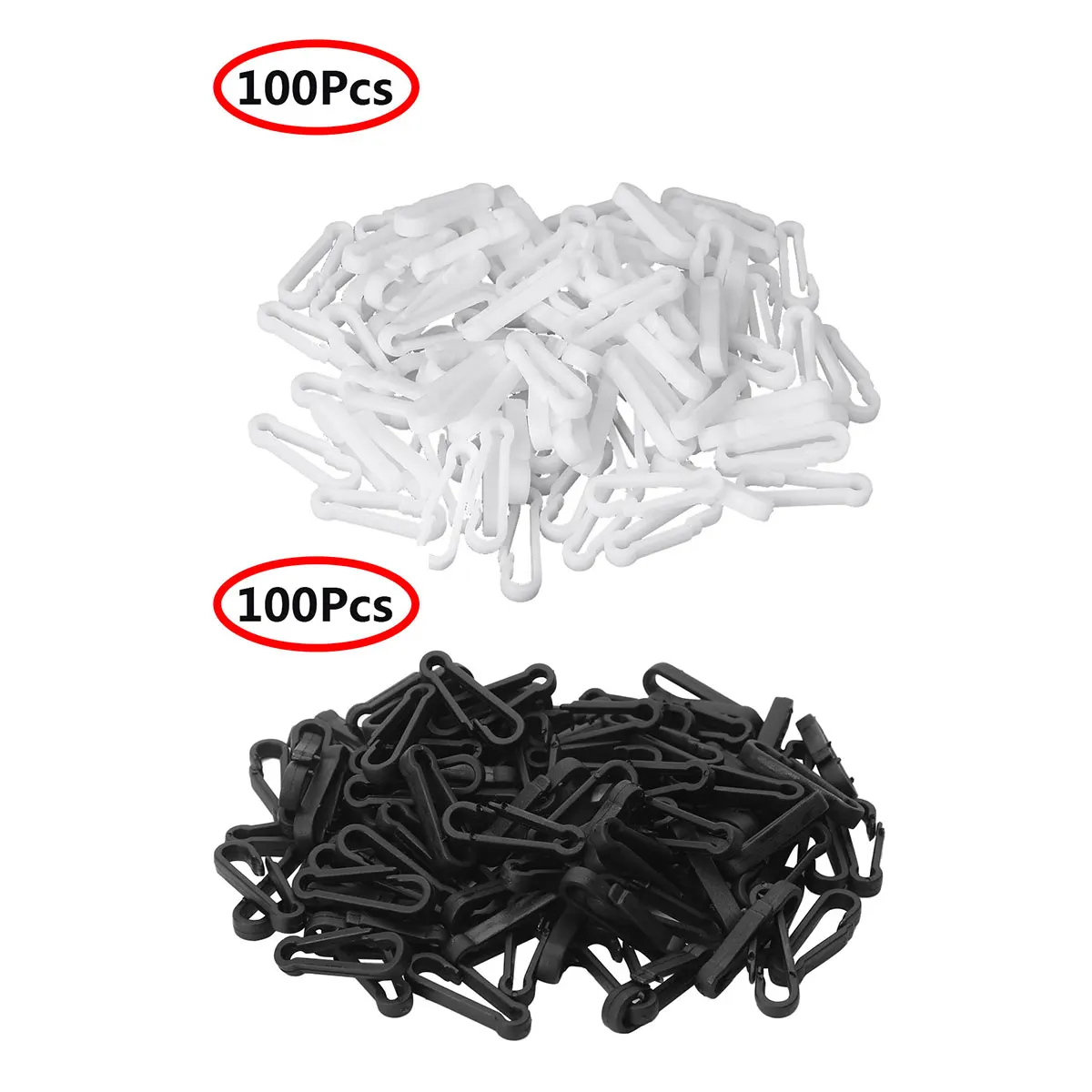 Dr.Fish Lot de 100 crochets circulaires en nickel noir décalé