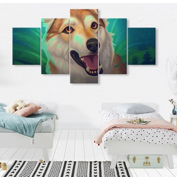 

Wall Art Abstract Canvas Painting Picture Animal Dog SIBERIAN HUSKY Poster Oil Painting On Canvas Print Living Room Home Decor