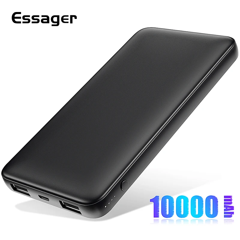  Essager Slim Power Bank 10000mah Dual USB Power Für Xiao mi mi 9 iPhone 10000 mAh Poverbank Tragbar