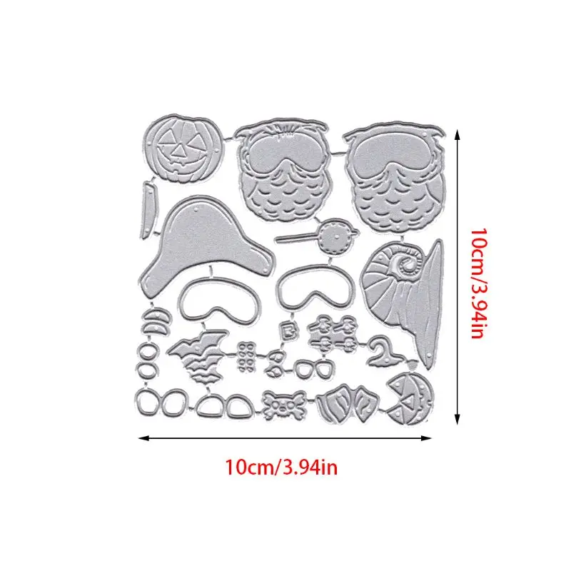 Счастливый Хэллоуин Сова металлическая прорезной трафарет для окраски DIY Скрапбукинг штамп для альбомов