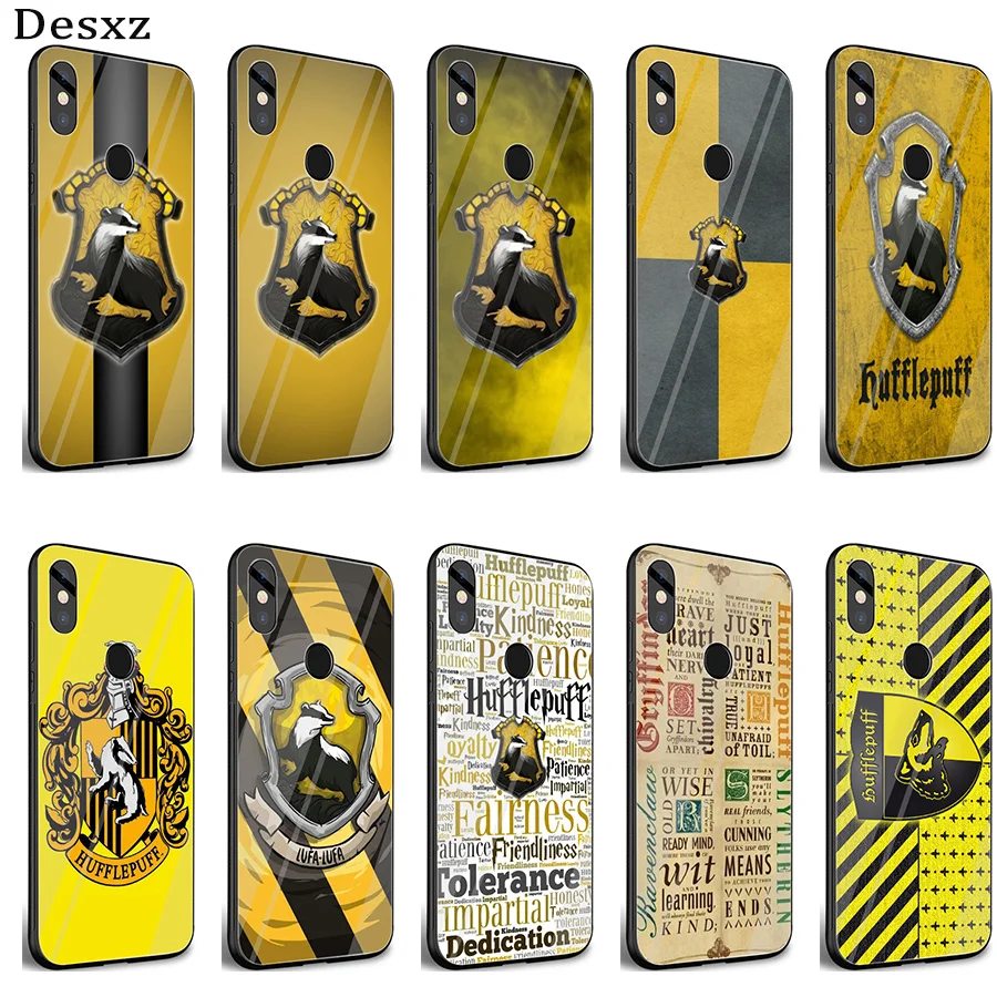 Чехол Desxz Hogwarts Hufflepuff из закаленного стекла для Xiaomi mi 8 9 Lite A1 A2 Red Note 5 6 7 Pro 6A 4X Pocophone F1 |