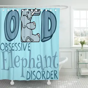 

Shower Curtain Blue Cute Obsessive Elephant Disorder Obsessed Obsession Love Funny Home Decor Waterproof Bath Bathroom Curtains
