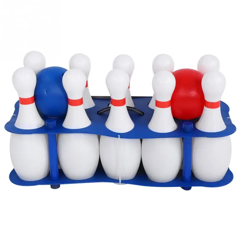 Bowling Pins Toy Set 10pcs Big Bowling Pins 2pcs Bowling Balls Outdoor