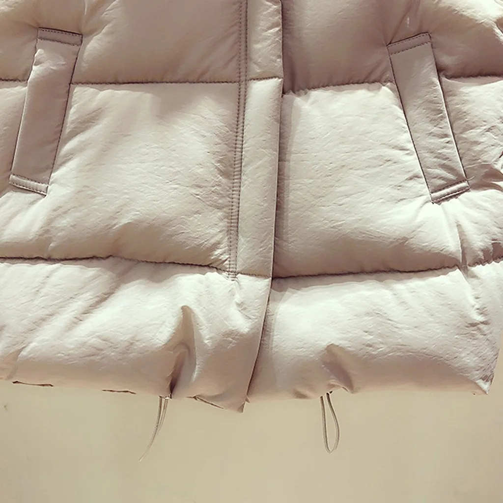 Female Coat Outwear Women Solid Slim Short Outerwear Cotton Jackets Pocket Loose Stand Vest Coats New Brand Casual Coat