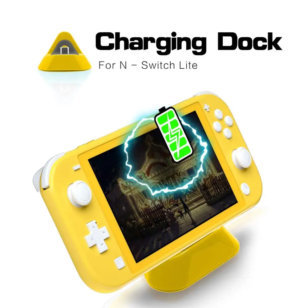Yellow Зарядная док-станция для nintendo Switch Lite, компактная зарядная подставка с портом type C, совместимая с nintendo Switch Lite 201 - Цвет: Yellow