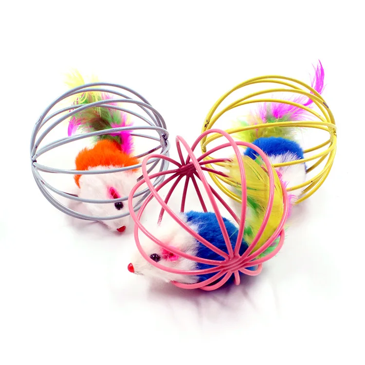 

Cat Interactive Toy Stick Feather Wand With Small Bell Mouse Cage Toys Plastic Artificial Colorful Cat Teaser Toy Pet Supplies