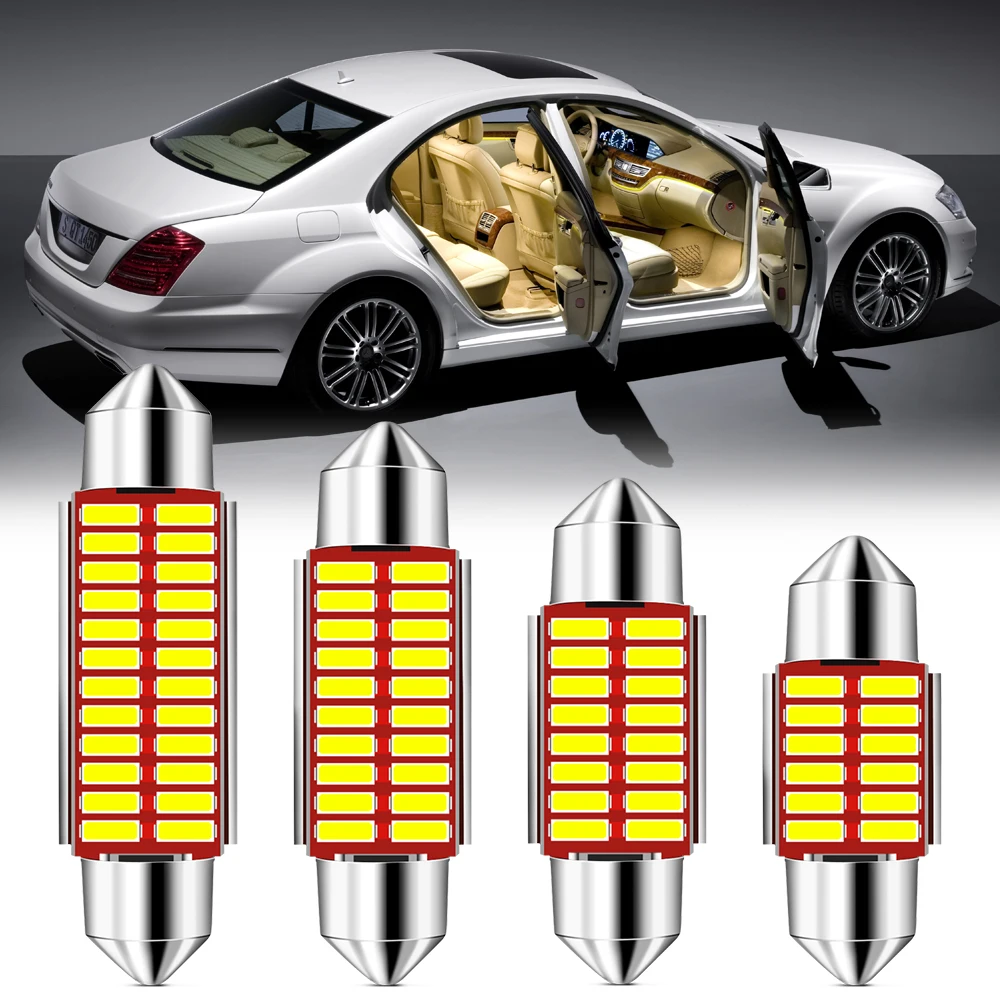 C10W C5W светодиодный гирлянда 31 мм 36 мм/39 мм/41/42 12V лампы для Защитные чехлы сидений